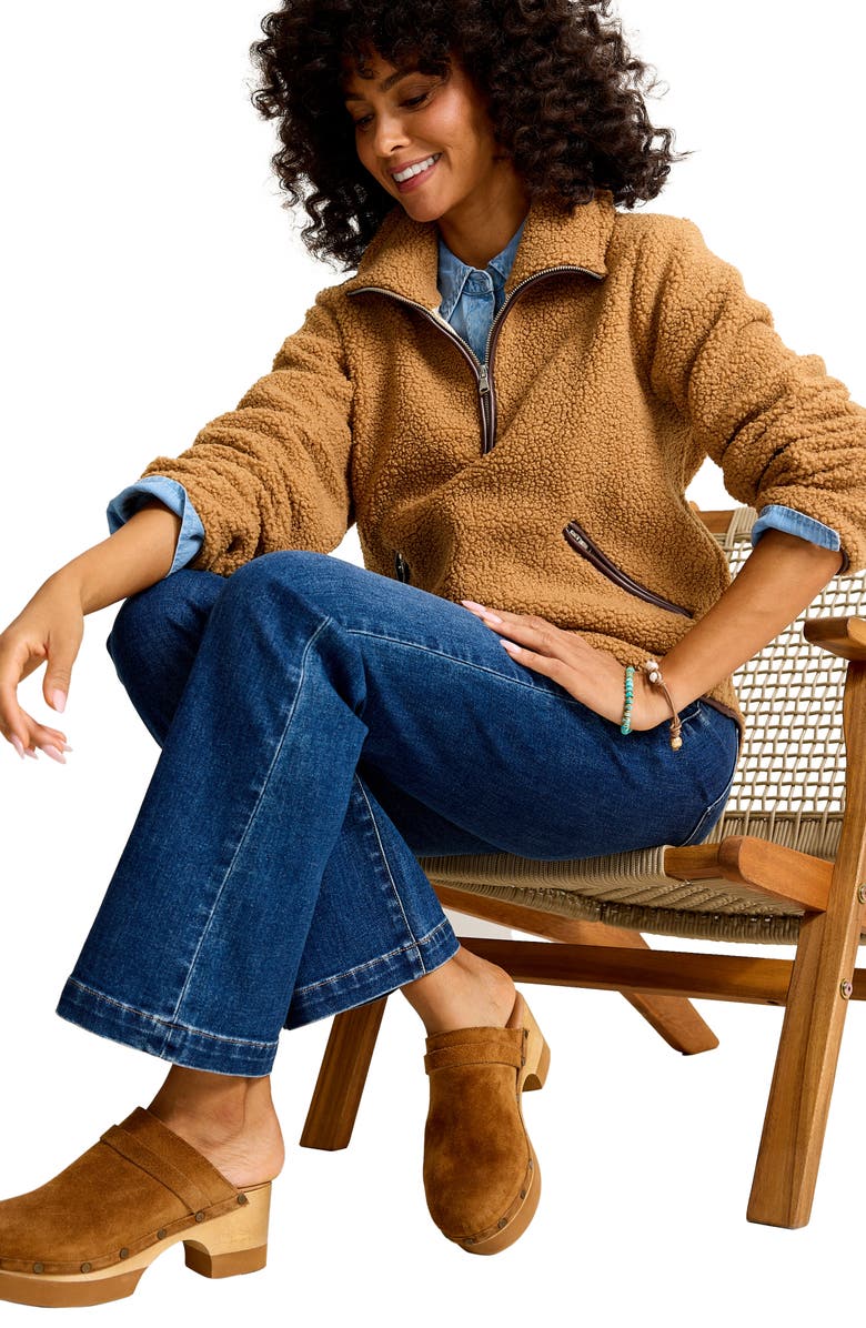 Tommy Bahama High Pile Fleece Half-Zip, Alternate, color, Golden Sugar