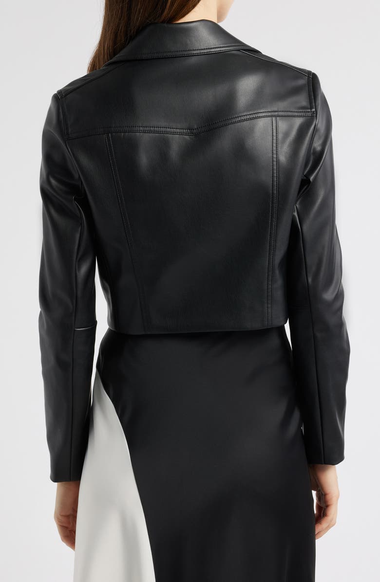Anne Klein Faux Leather Moto Jacket, Alternate, color, 