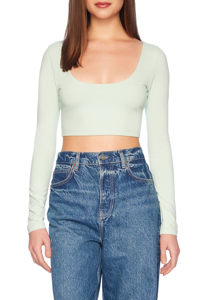 Low Scoop Crop Top, Main, color, MINT CHIP