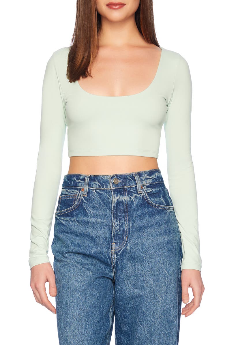 Susana Monaco Low Scoop Crop Top, Main, color, Mint Chip