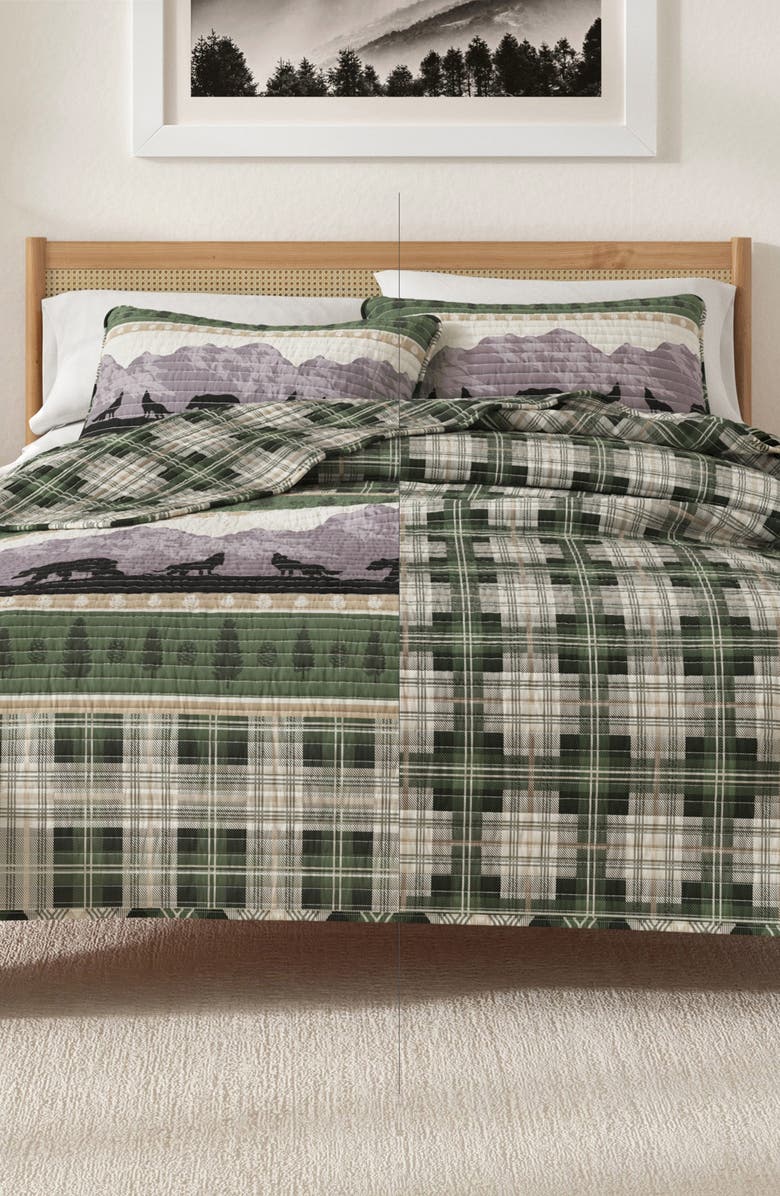 Woven & Weft Mountain Scene Plaid Quilt Set, Alternate, color,