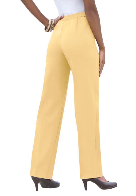 Petite Plus Size Classic Bend Over® Structured Straight Leg Pull-On Pant (Plus)