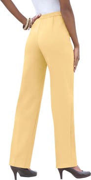Roaman's Plus Size Classic Bend Over® Structured Straight Leg Pull-On Pant