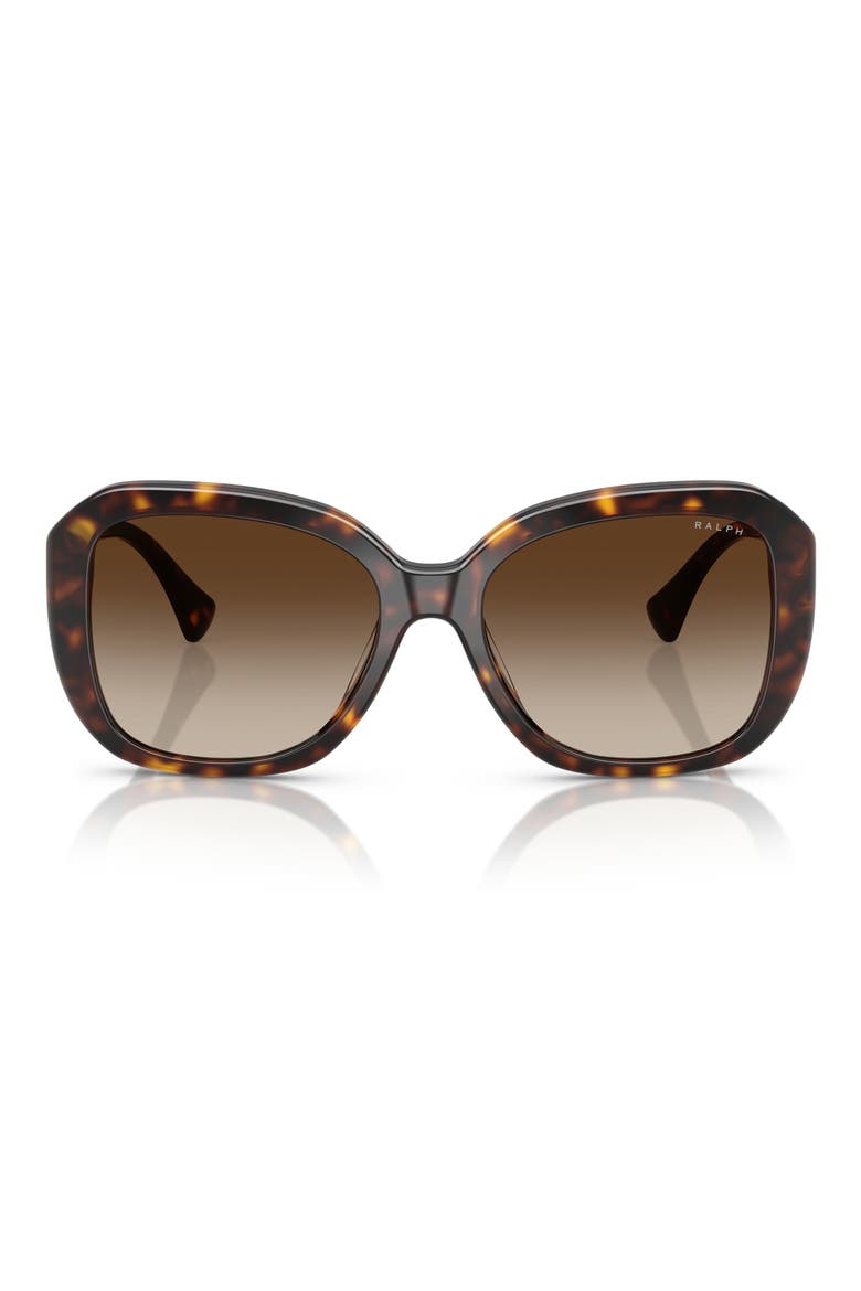 56mm Gradient Square Sunglasses, Main, color, SHINY BROWN HAVANA / BROWN