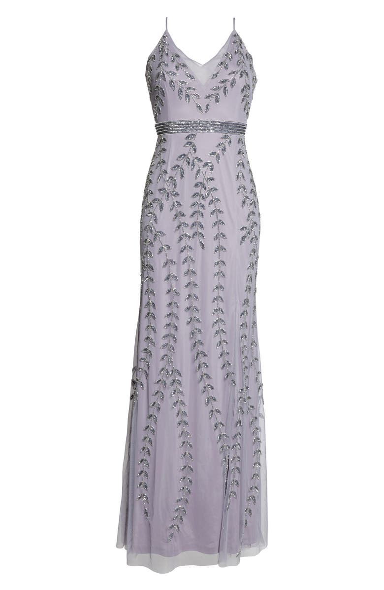 Adrianna Papell Vine Motif Beaded Evening Dress, Alternate, color,