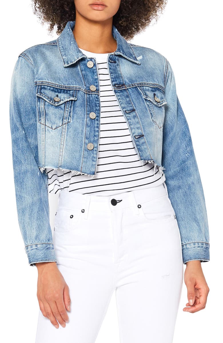 NOEND Trace Crop Denim Jacket, Main, color,