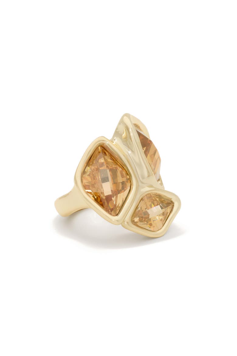 Elina Cubic Zirconia Statement Ring, Main, color, GOLD