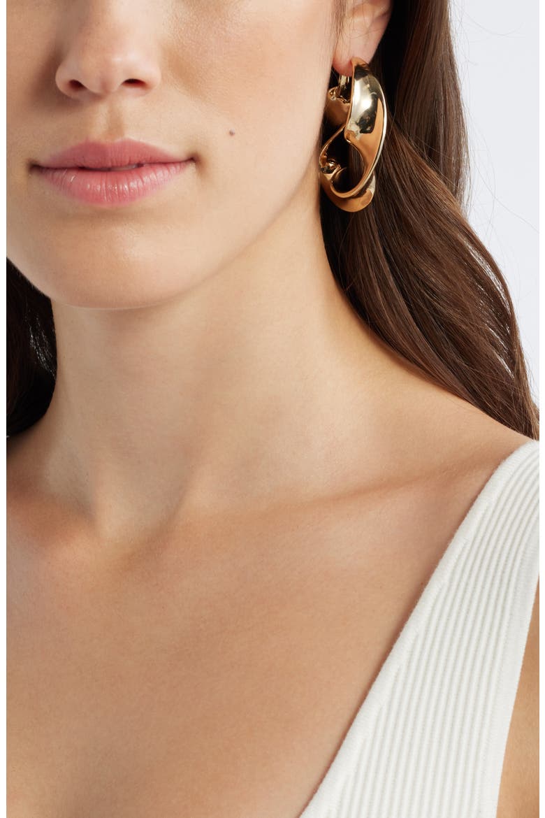 Twisted Hoop Earrings, Alternate, color, GOLD