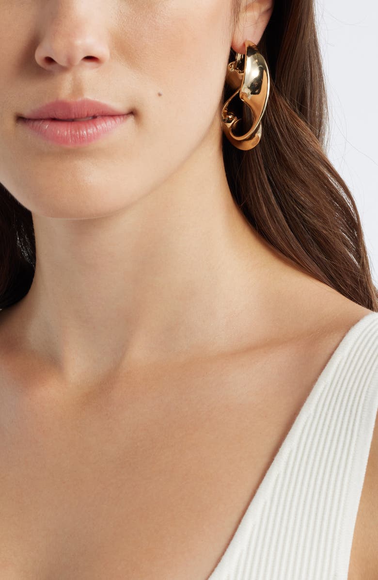 Open Edit Twisted Hoop Earrings, Alternate, color, Gold