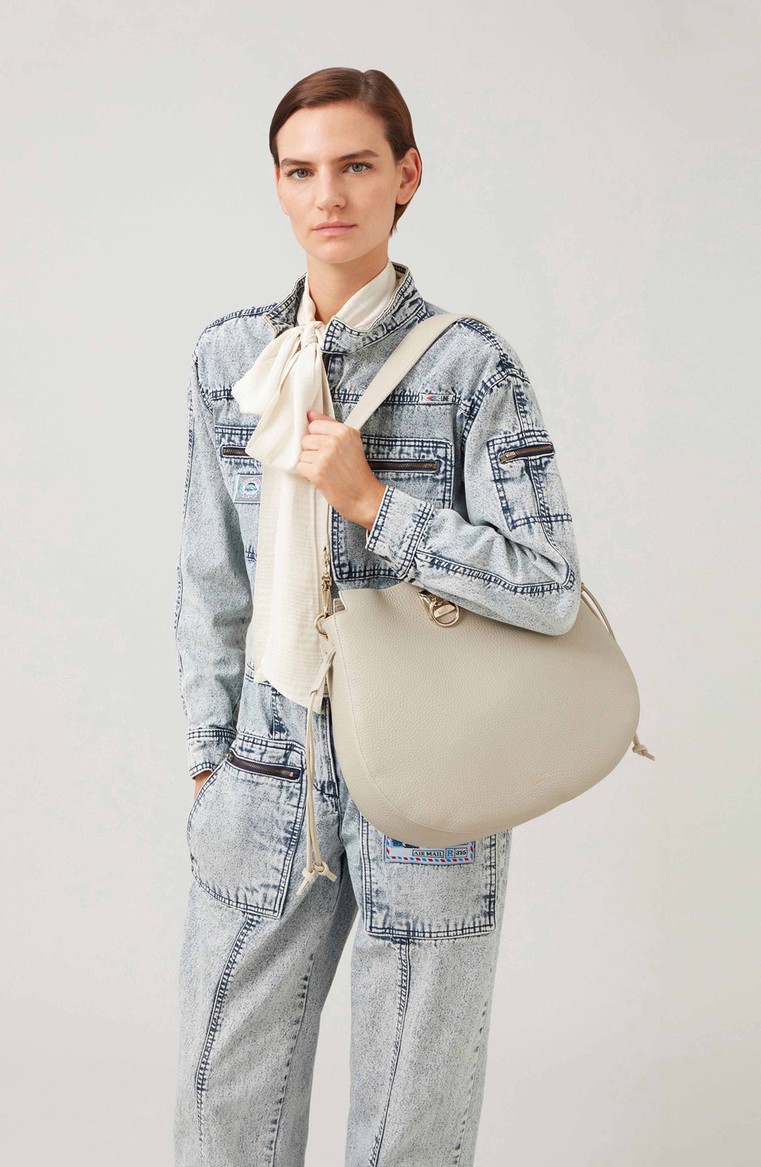 Mulberry Iris Leather Hobo Bag, Alternate, color, 