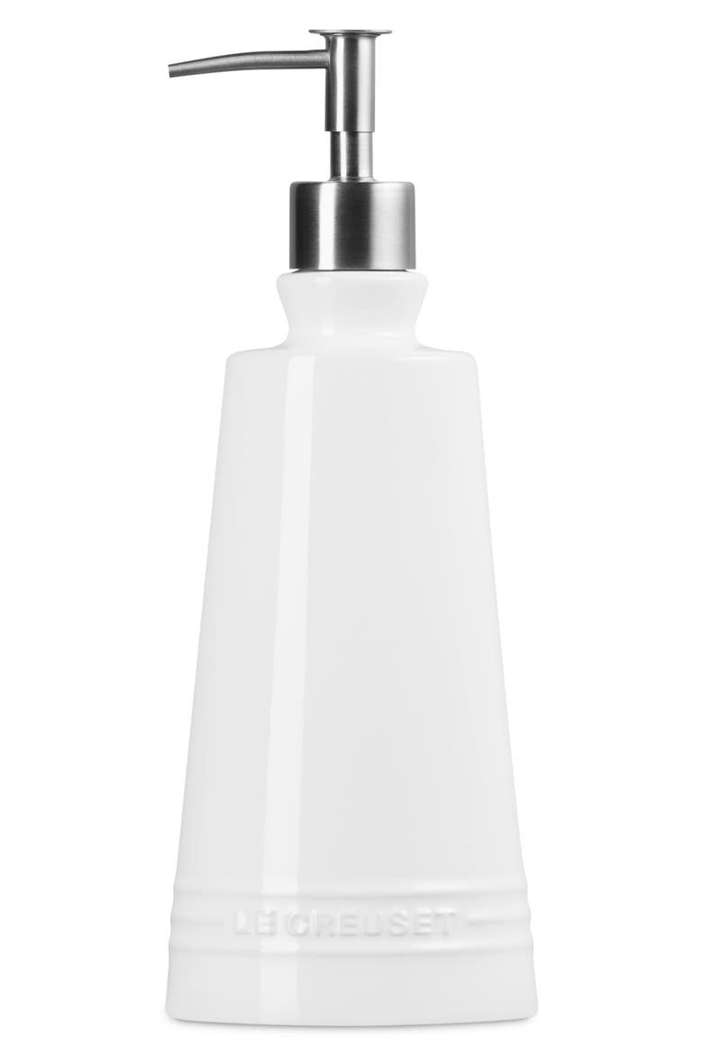 Signature Stoneware Soap Dispenser, Alternate, color, WHITE