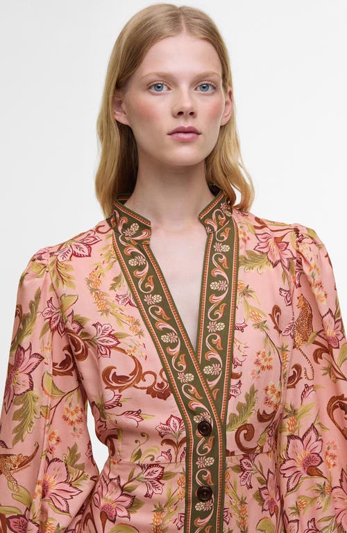 Barbour Alice Mixed Floral Long Sleeve Maxi Dress In Pink