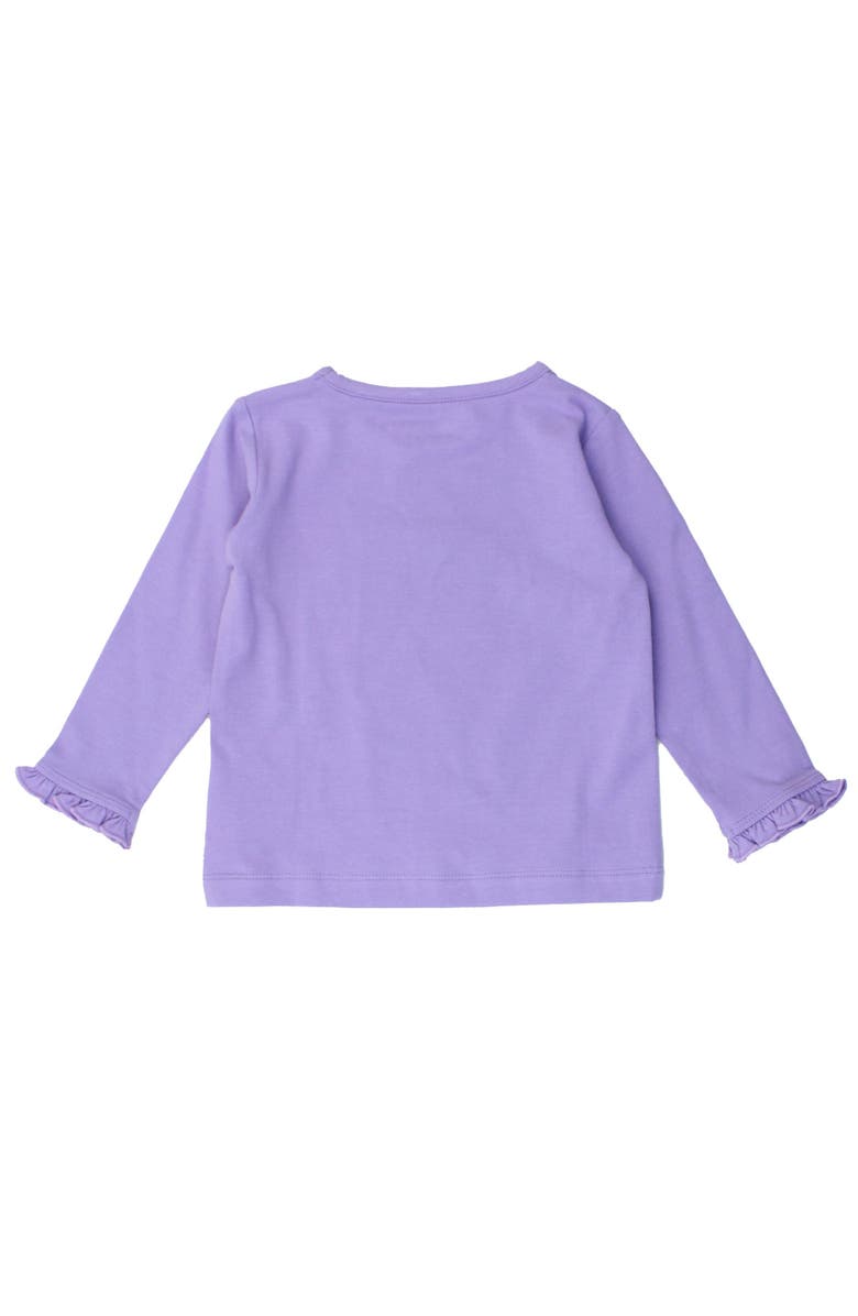 RuffleButts Knit Long Sleeve Ruffle Layering Tee, Alternate, color, Wisteria Purple