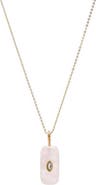 BY ADINA EDEN CZ Marquise Bezeled Natural Stone Pendant Necklace