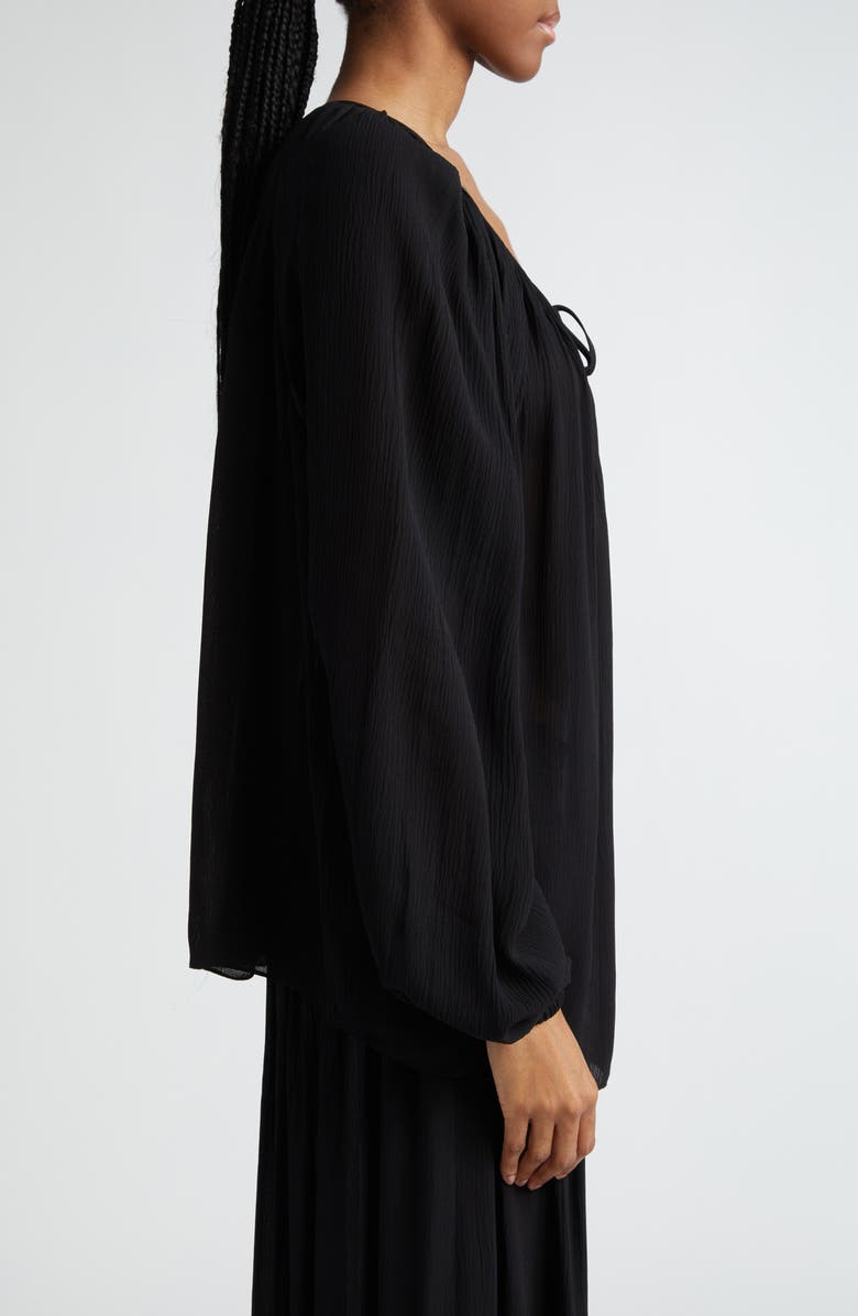 Michael Kors Collection Long Sleeve Georgette Peasant Top, Alternate, color,