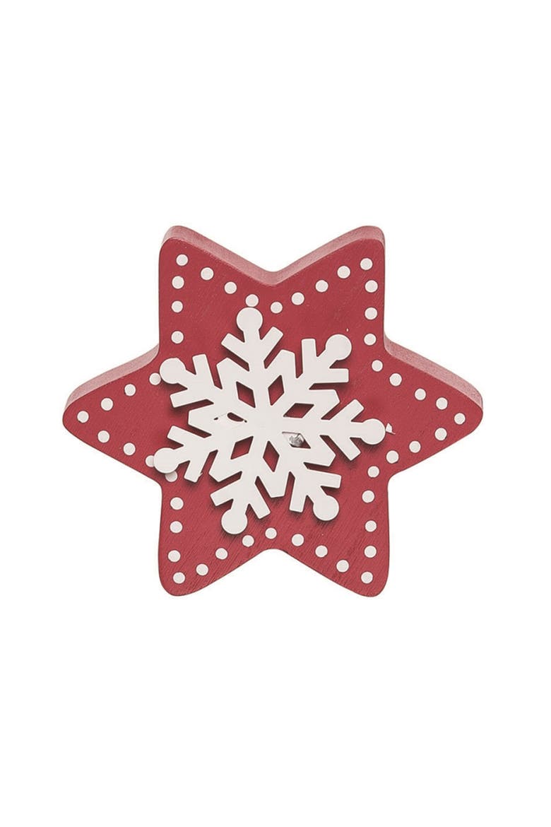 Winter White Red Gold Wood Tabletop Figurines Decorations Set, Alternate, color, Multicolored