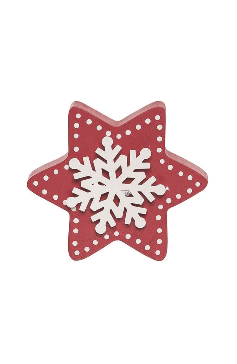 Transpac Winter White Red Gold Wood Tabletop Figurines Decorations Set, Alternate, color, Multi