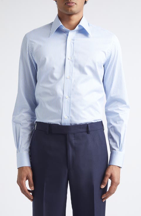 Stretch Poplin Button-Up Shirt