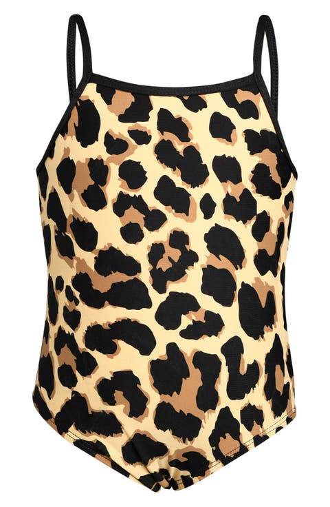 Kids' Running Wild Leopard Print One-Piece Swimsuit (Toddler & Little Kid)