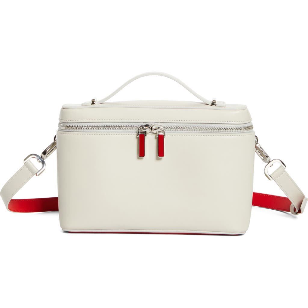 Christian Louboutin Kypipouch Leather Top Handle Bag In Albatre