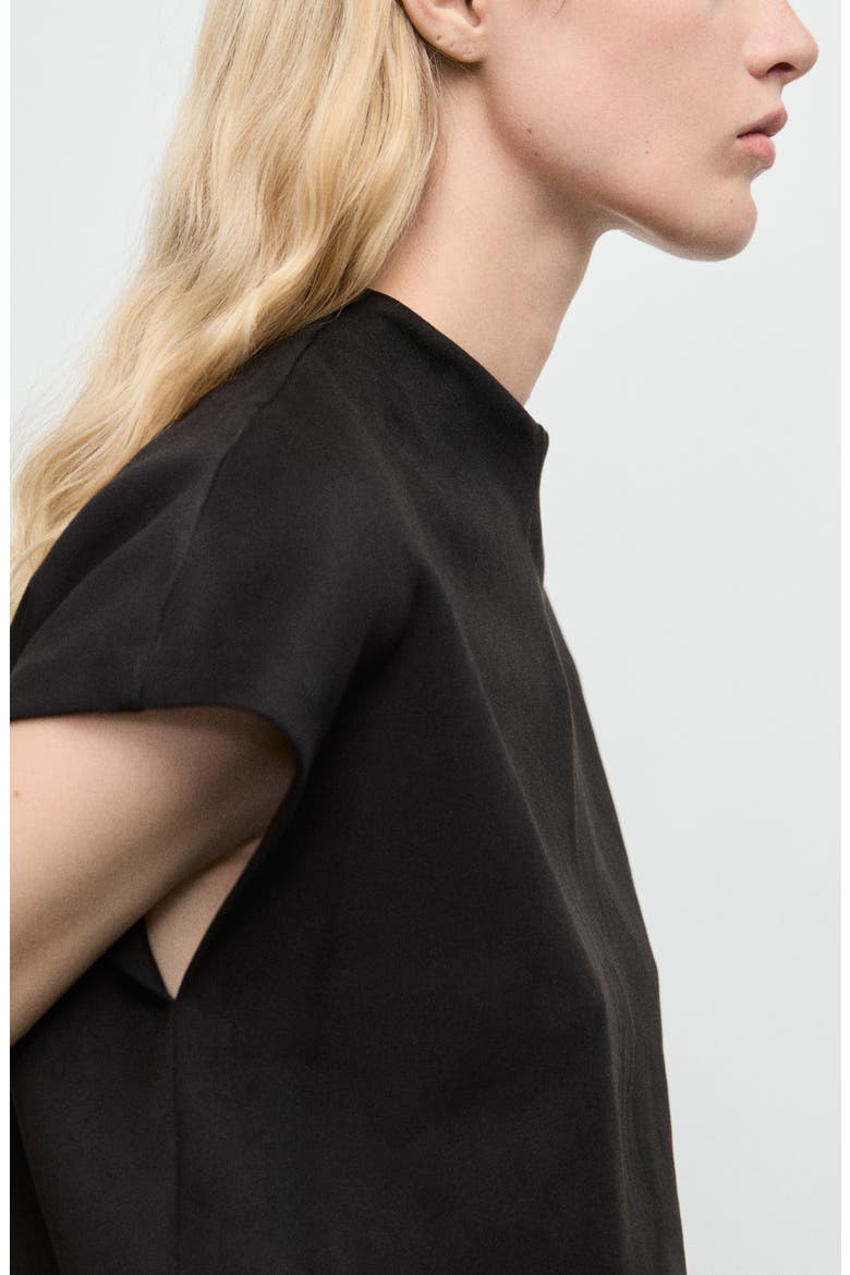 Faux Suede T-Shirt, Alternate, color, BLACK