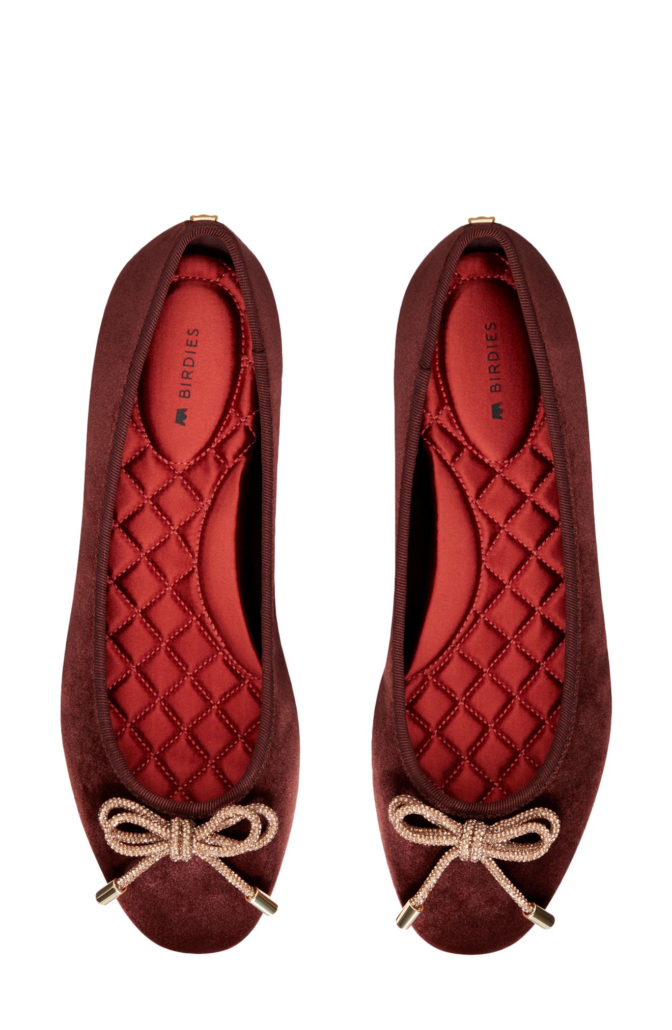 The Hummingbird Flats Velvet, Alternate, color, BRANDY VELVET BOW