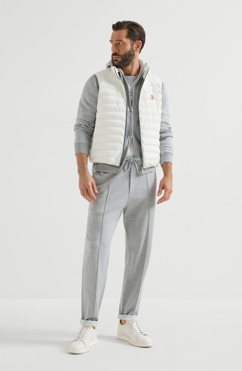 Brunello Cucinelli Nylon down vest, Alternate, color, Off-White