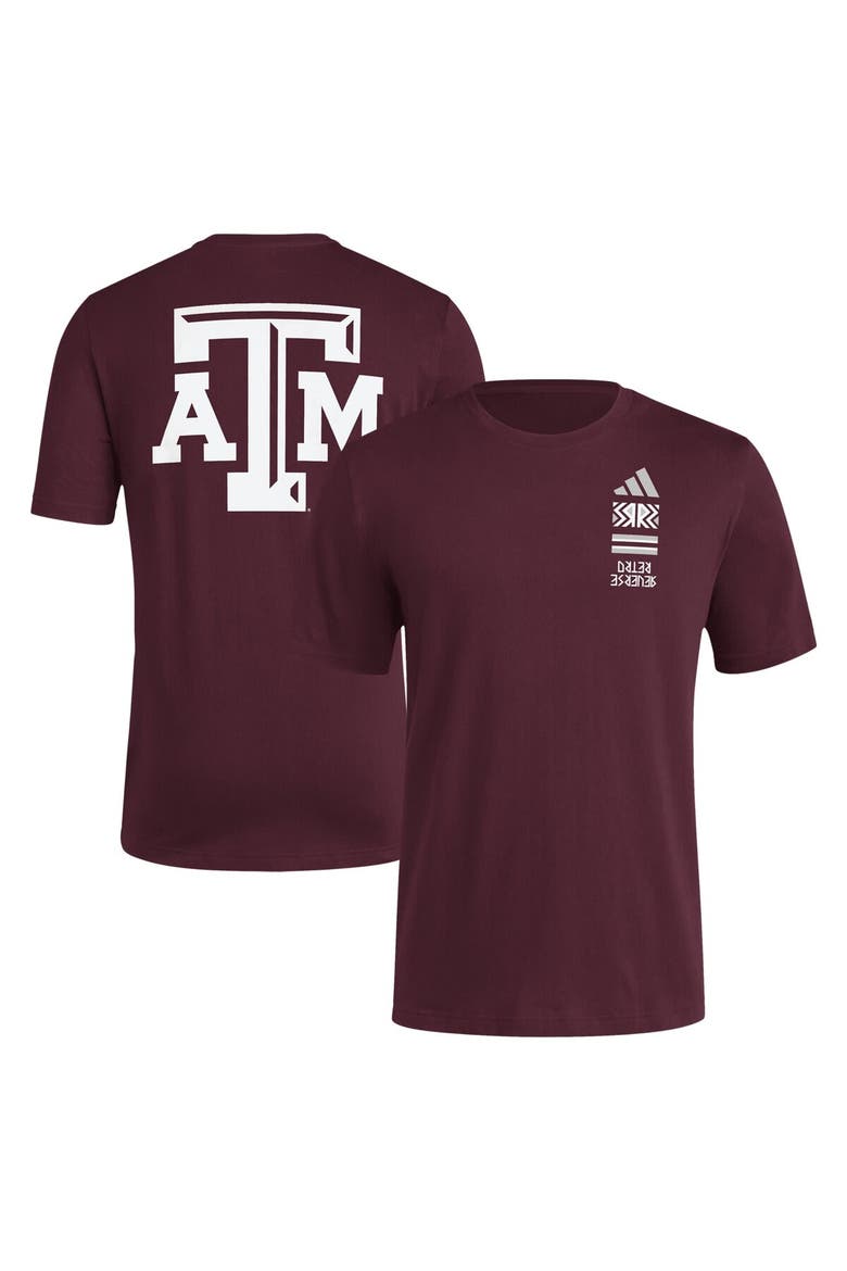 Men's adidas Maroon Texas A&M Aggies Reverse Retro Baseball 2 Hit T-Shirt, Main, color, Maroon