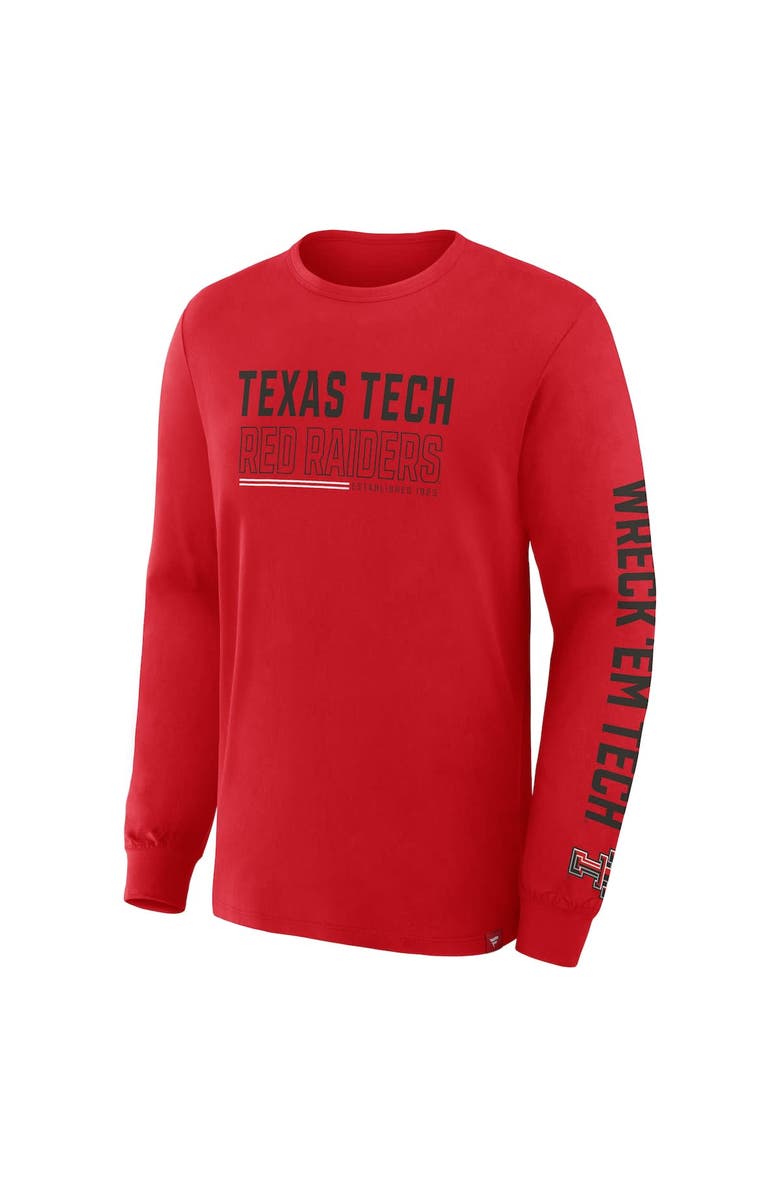 FANATICS Men's Fanatics Red Texas Tech Red Raiders Quad Fuel The Fire Long Sleeve T-Shirt, Alternate, color, Red