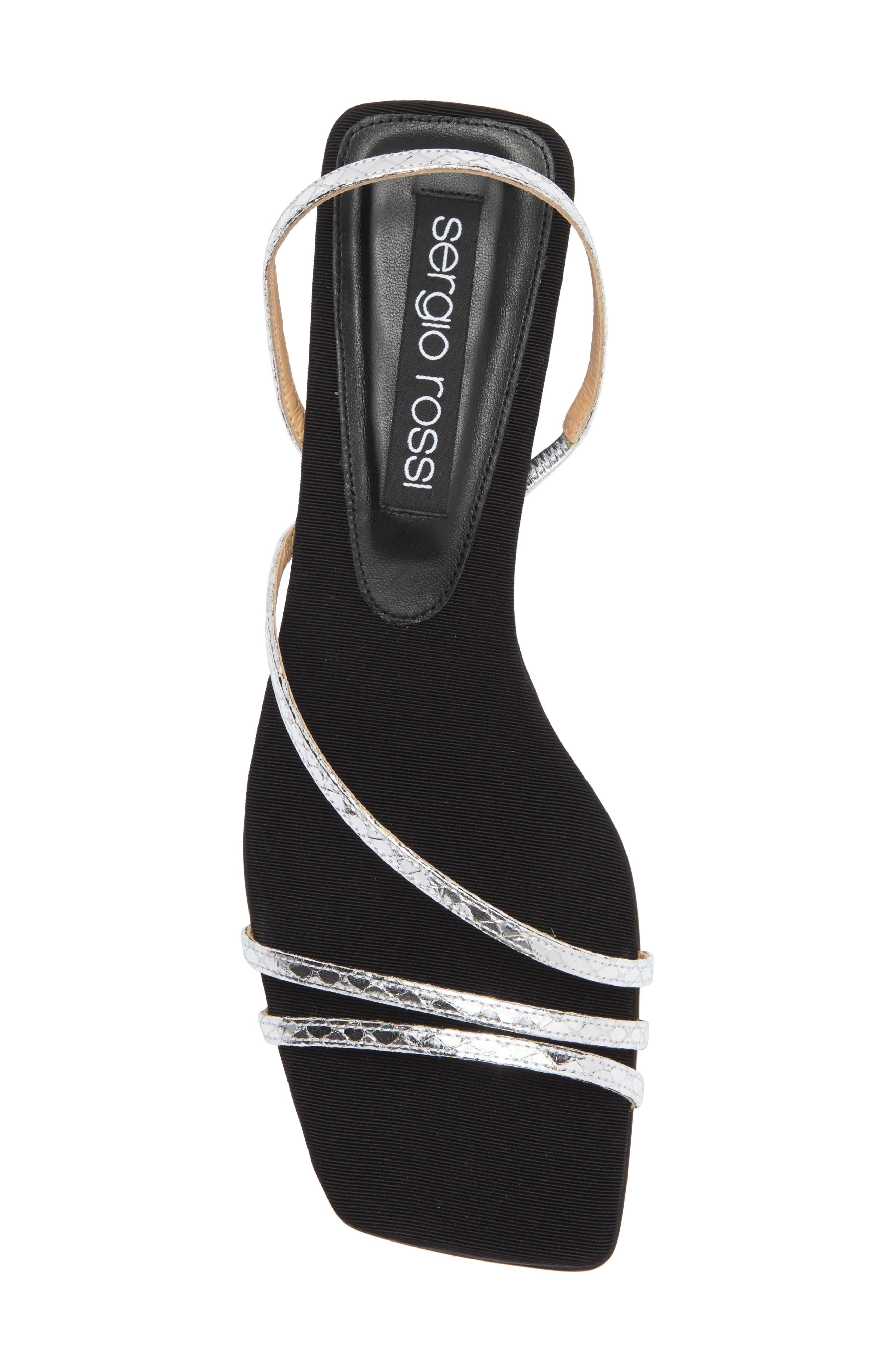 Sergio Rossi Metallic Strap Kitten Heel Sandal, Alternate, color, 