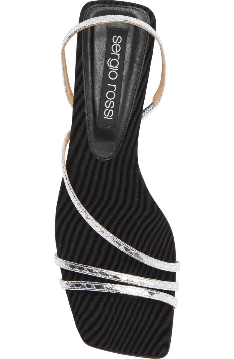 Sergio Rossi Metallic Strap Kitten Heel Sandal, Alternate, color,