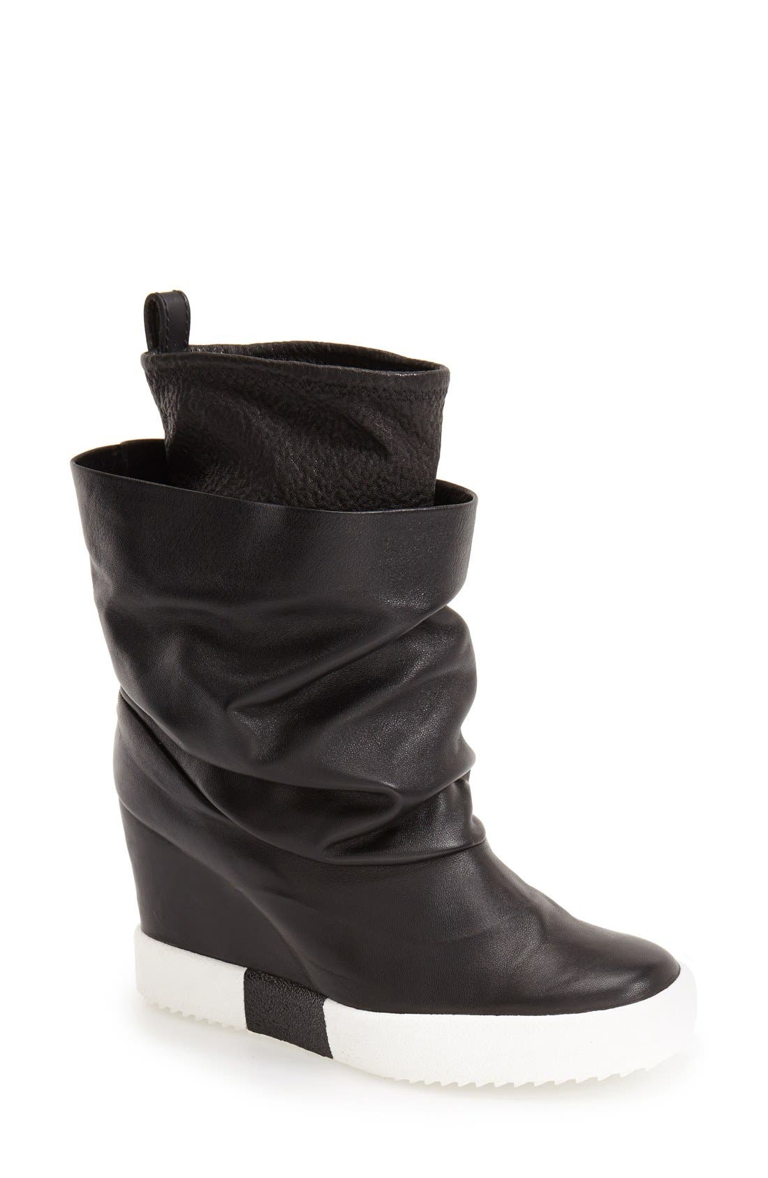 High Top Wedge, Main, color, BLACK