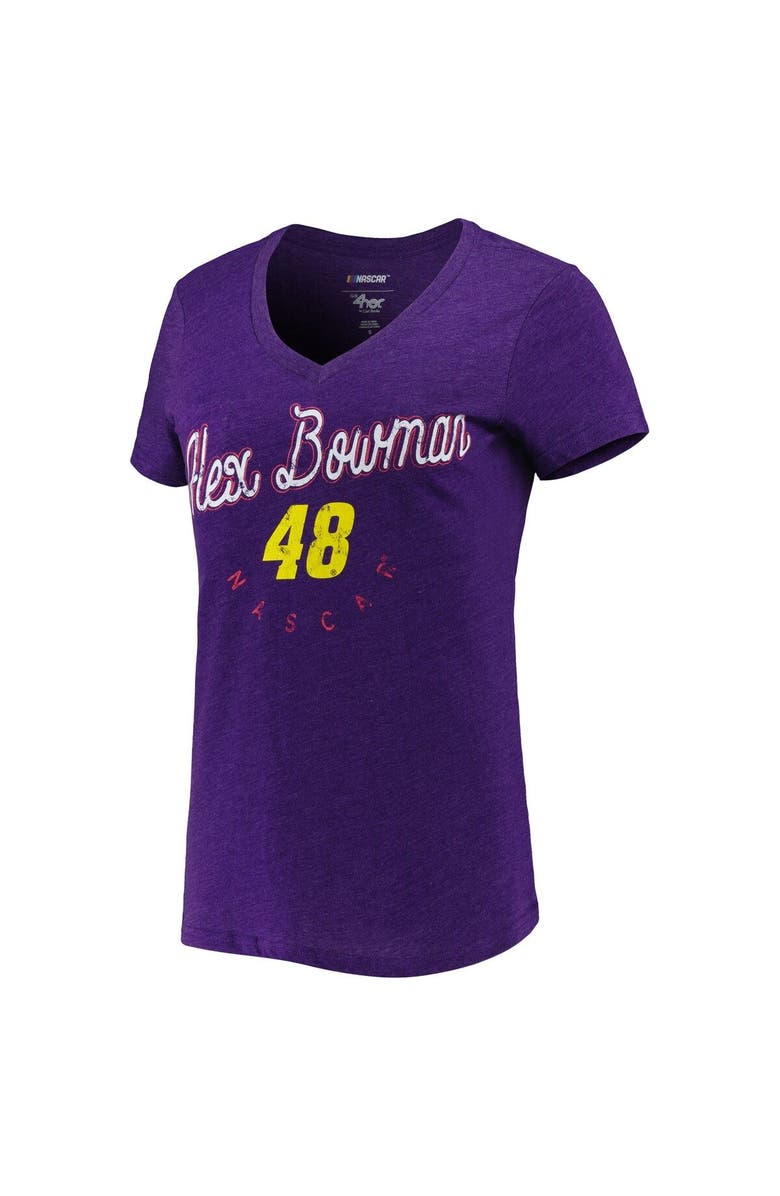 G-III 4HER BY CARL BANKS Women's G-III 4Her by Carl Banks Purple Alex Bowman Bump & Run V-Neck T-Shirt, Alternate, color,