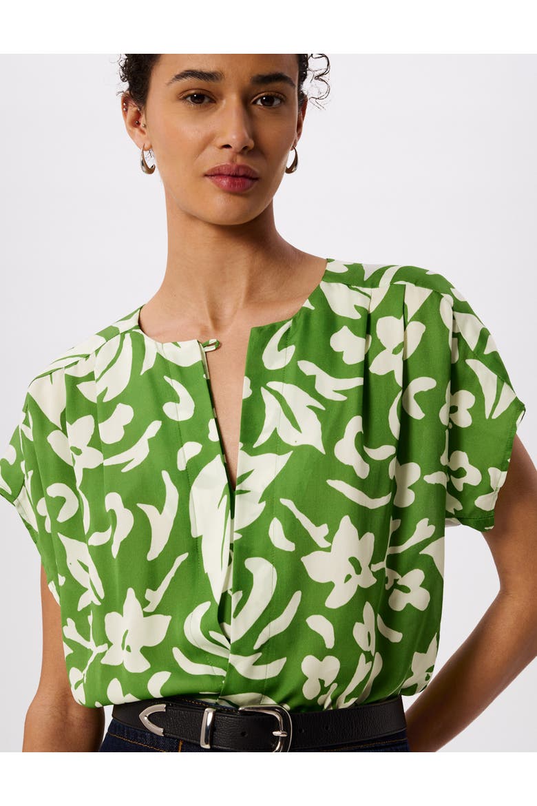 Floral Keyhole Blouse, Alternate, color, Grn/Multi