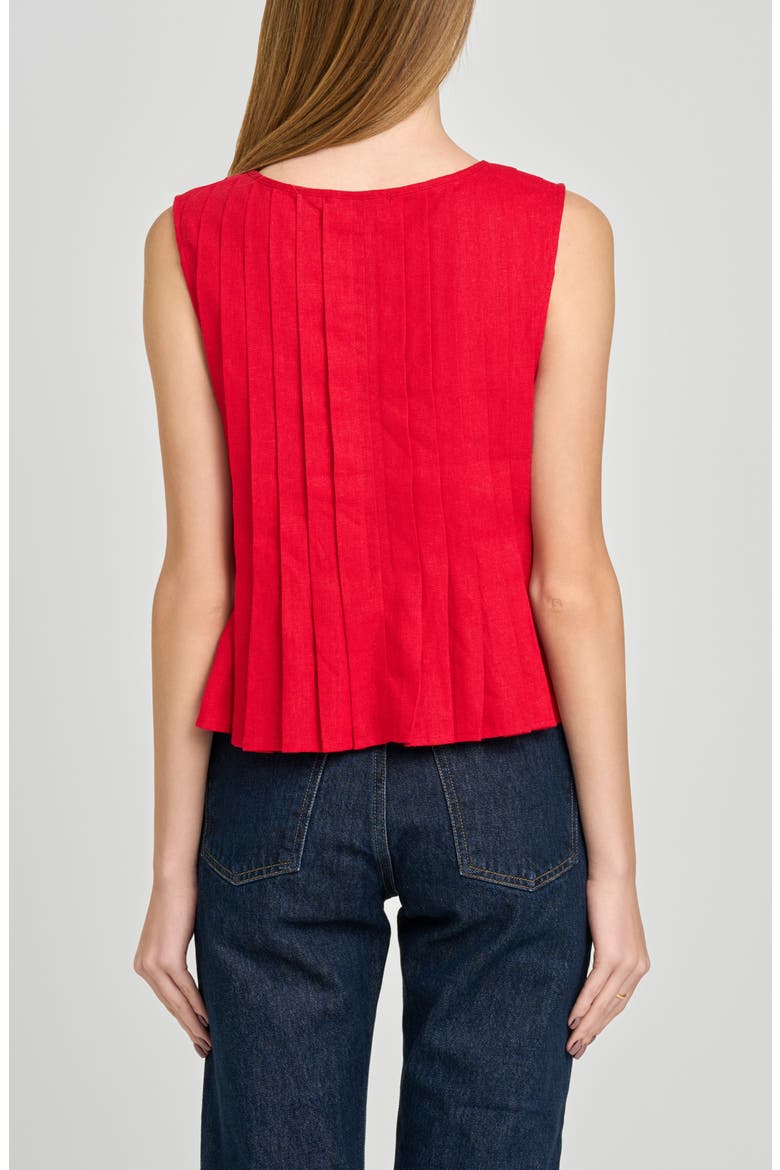 Romy Pleated Top, Alternate, color, RED