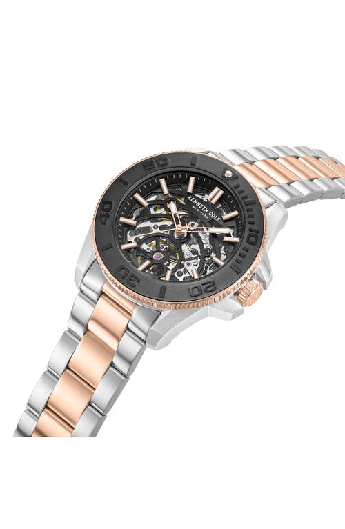 Kenneth Cole New York Liberty Skeleton Automatic Bracelet Watch, 43mm In Multi
