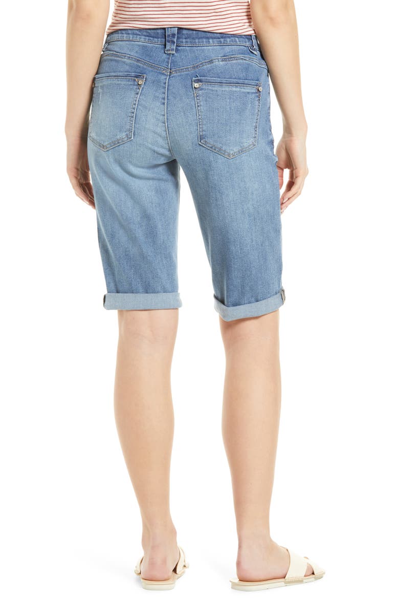 'Ab'Solution Cuffed Denim Shorts (Nordstrom Exclusive), Alternate, color, LIGHT BLUE