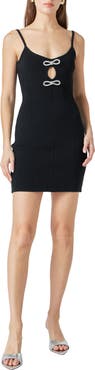 Endless Rose Rhinestone Bow Knit Minidress