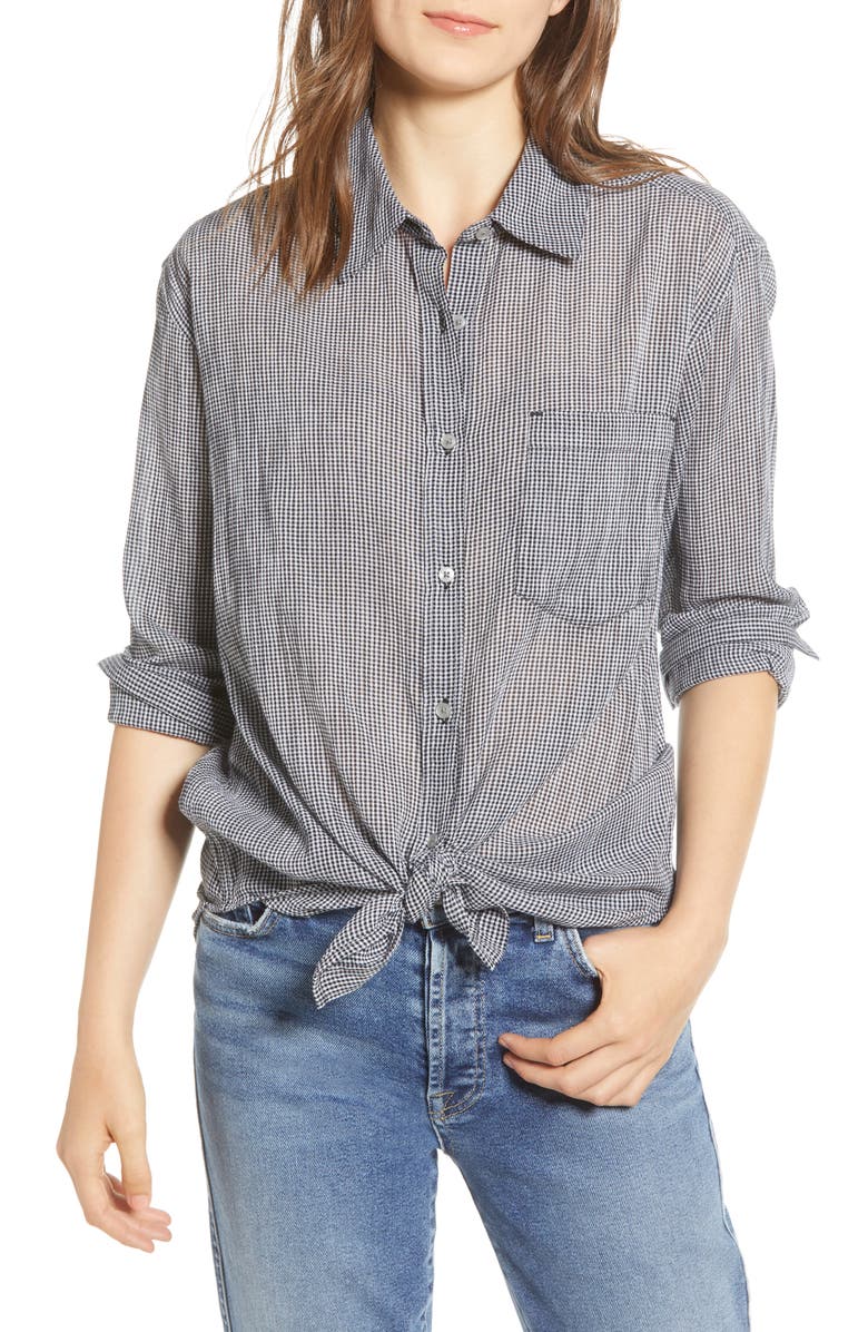 7 For All Mankind <sup>®</sup> Tie Front Shirt, Main, color,