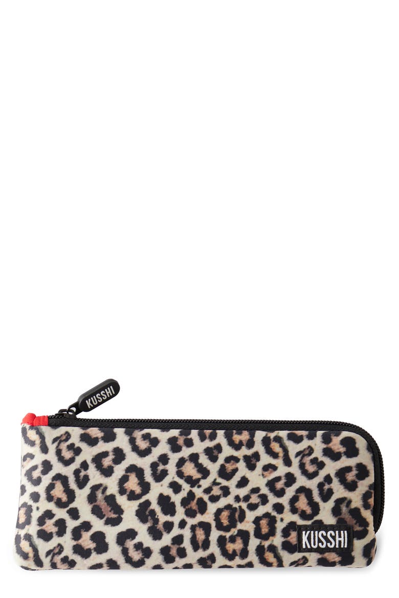Cosmetics Pencil Case, Main, color, Leopard/Red