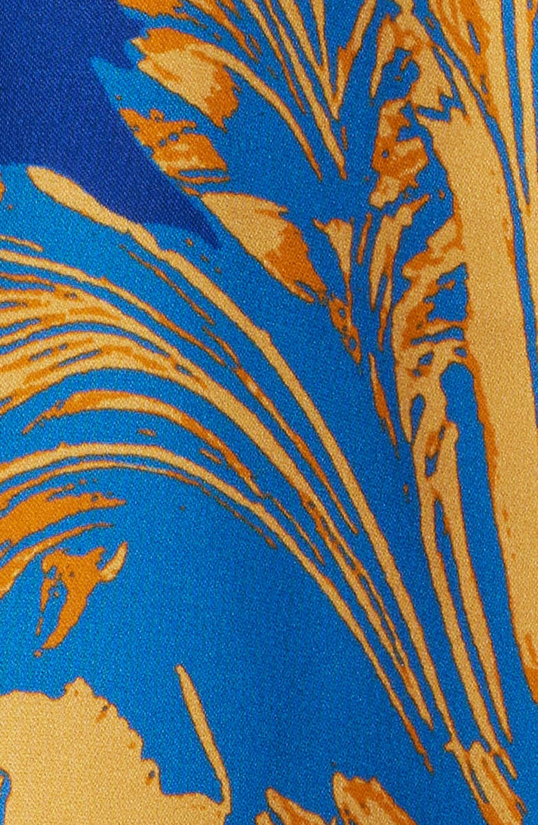 Elie Tahari The Madeline Placed Floral Stretch Silk Button-Up Shirt, Alternate, color, Ribbon Scroll Print