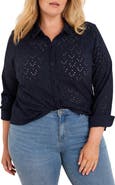 NIC+ZOE Eyelet Poplin Shirt