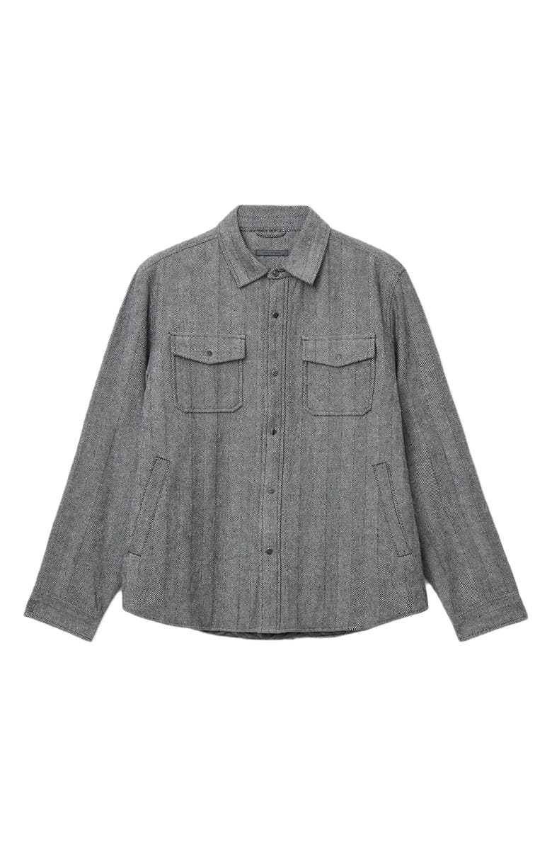 John Varvatos Jameson Herringbone Snap Jacket, Alternate, color, Smoked Pearl Grey