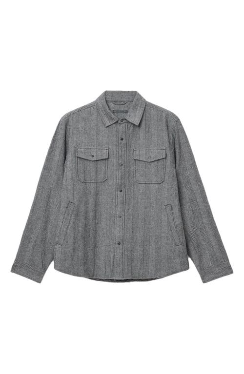 John Varvatos Jameson Herringbone Snap Jacket In Gray