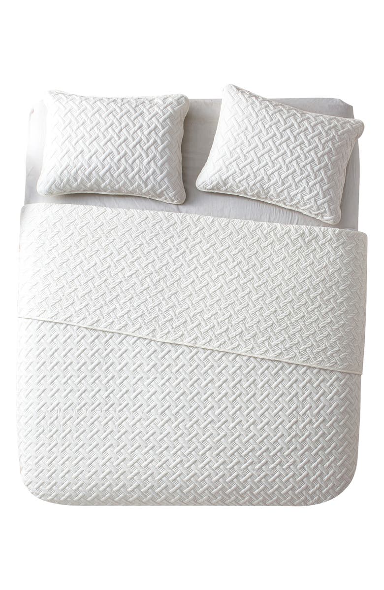 VCNY HOME Nina Embossed Basketweave Quilt Set - Twin, Main, color, White