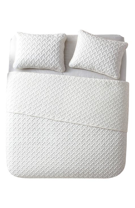 Nina Embossed Basketweave Quilt Set - Twin