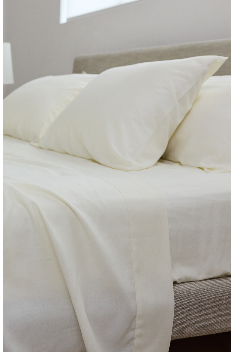 Performance Linen Blend Sheet Set, Alternate, color, Bone