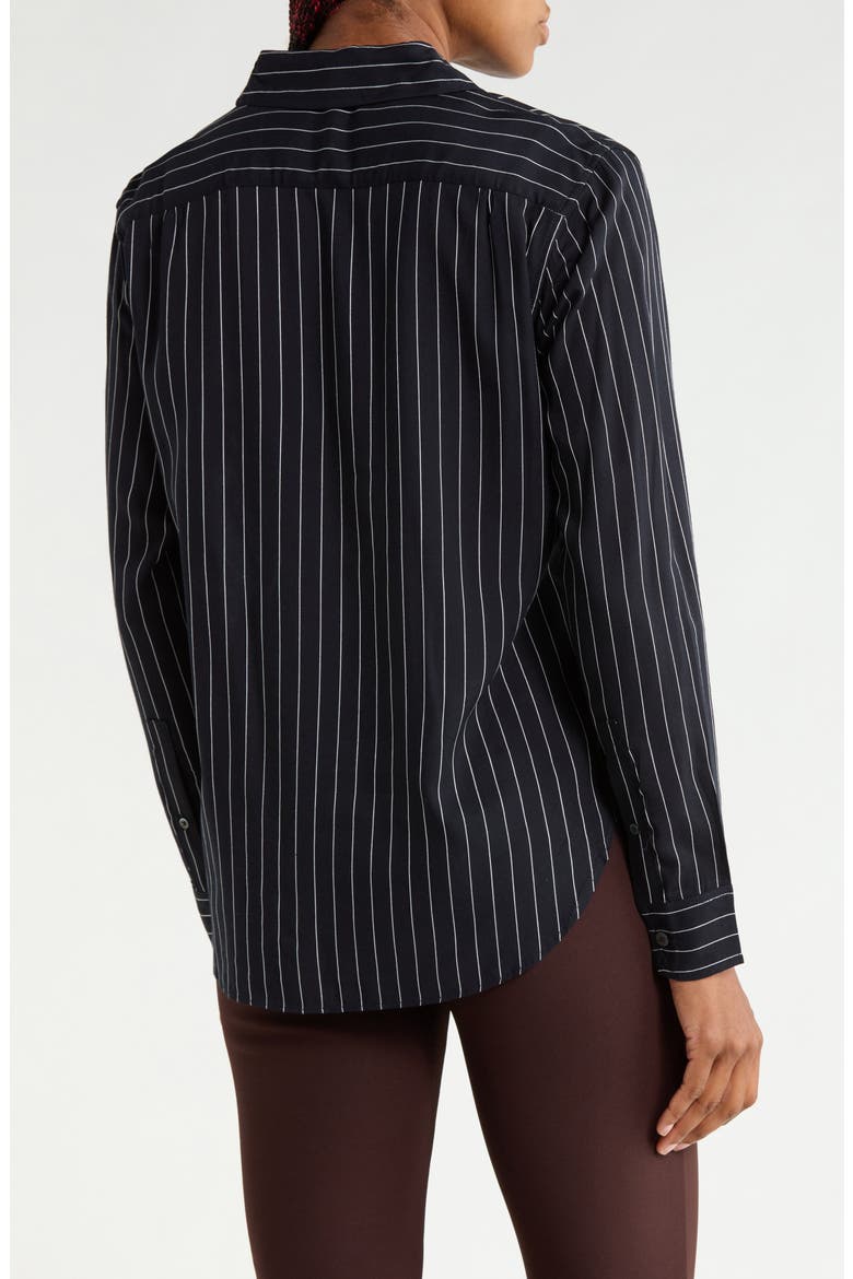 Pinstriped Long Sleeve Shirt, Alternate, color, NAVY W/ WHITE PINSTRIPE