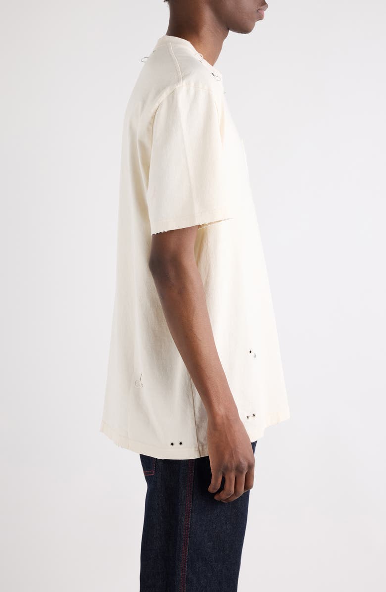 Isabel Marant Yezra Pierced Pocket T-Shirt, Alternate, color, Ecru