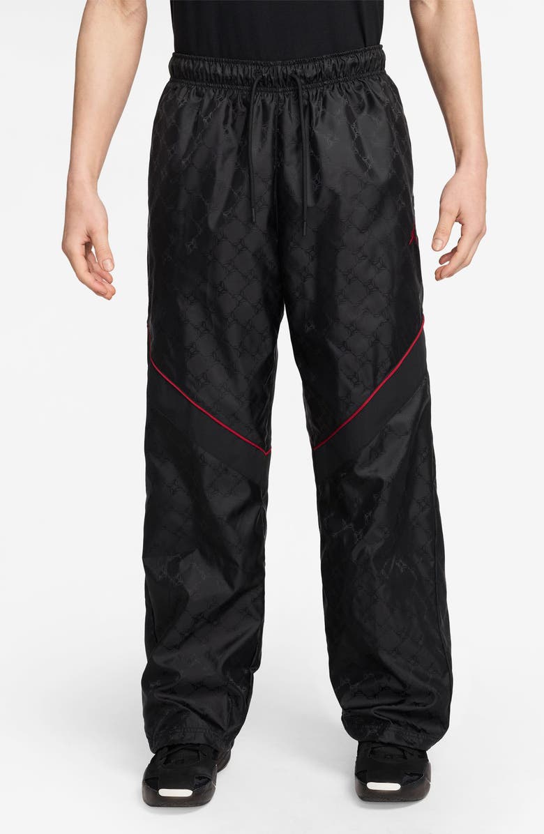 Jordan Brooklyn Printed Nylon Draft Pants, Main, color, Black/ Iron Grey/ Gym Red/ Red
